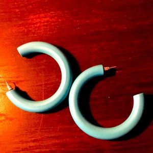 Turquoise wooden hoops